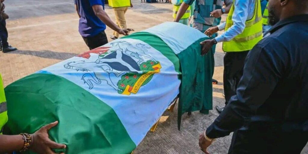 LATE AKEREDOLU'BODY ARRIVES NIGERIA