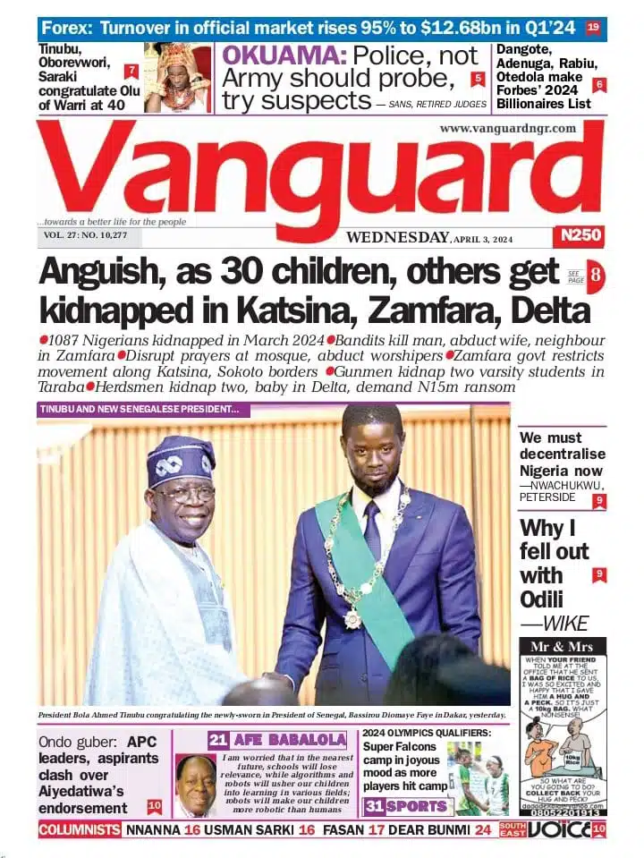 VANGUARD NEWSPAPER.