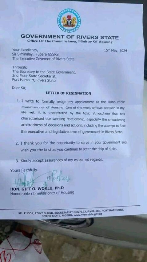 GIFT WORLU RESIGNATION LETTER.