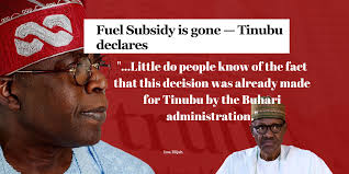 TINUBU AND FUEL SUBSIDY